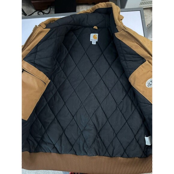 VTG Carhartt Helmets To Hardhats XL Hooded Chore Jacket J140BRN Great Condition - Picture 4 of 9